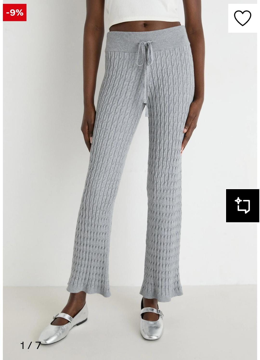 LADIES ALLOVER CABLE KNITWEAR PALAZZO